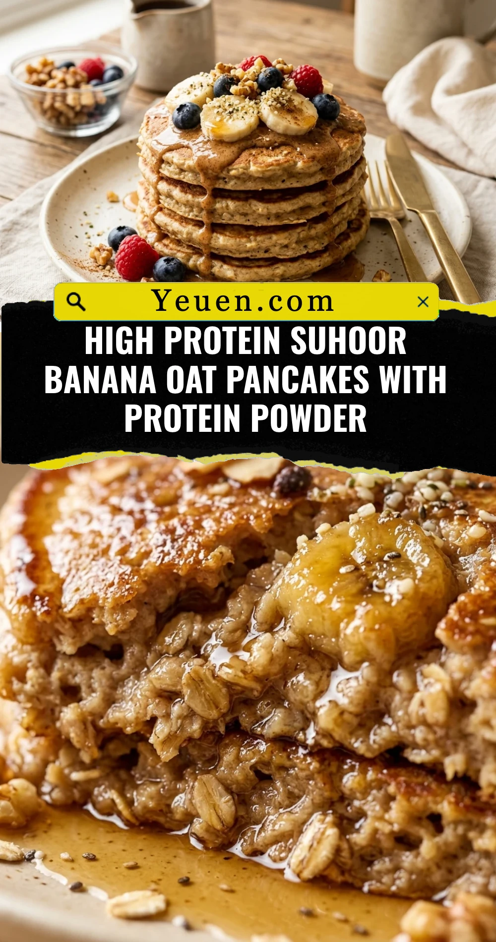 High Protein Suhoor Banana Oat Pancakes With Protein Powder