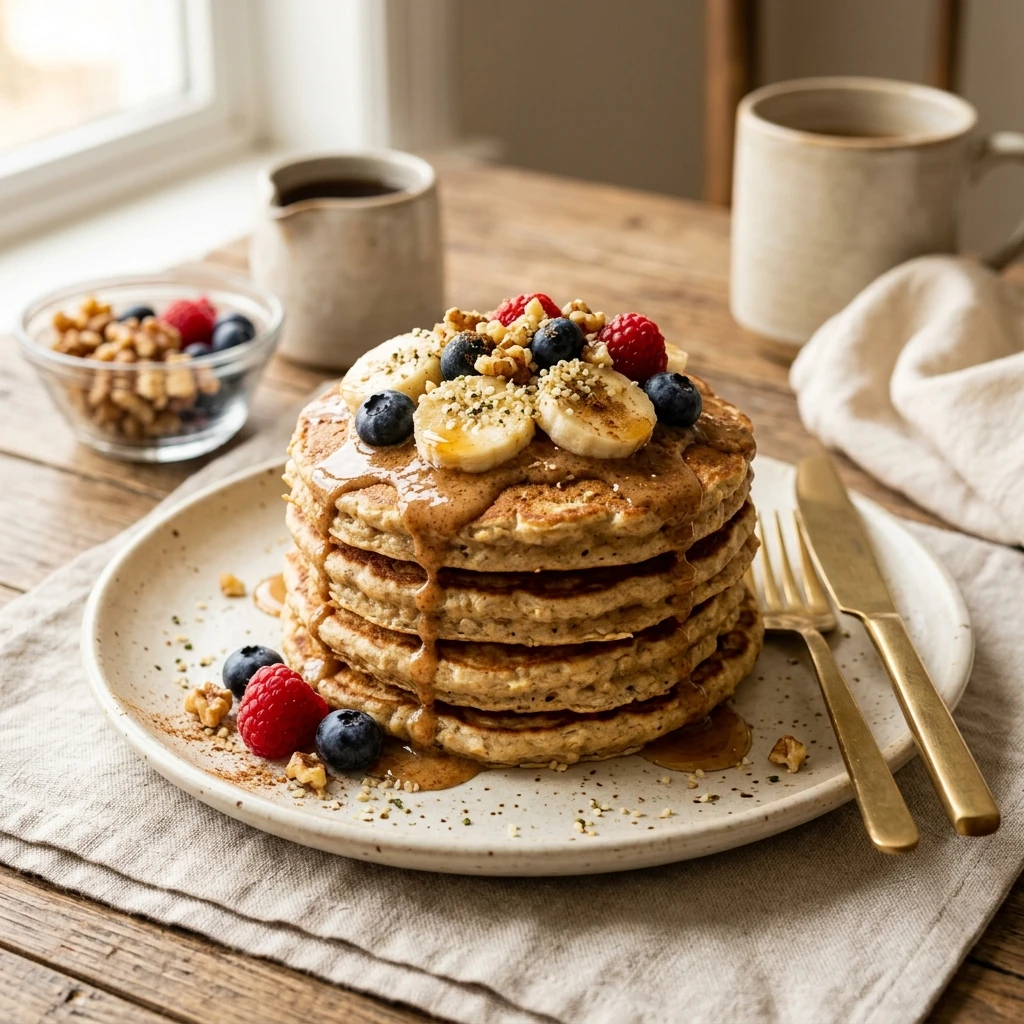 High Protein Suhoor Banana Oat Pancakes With Protein Powder