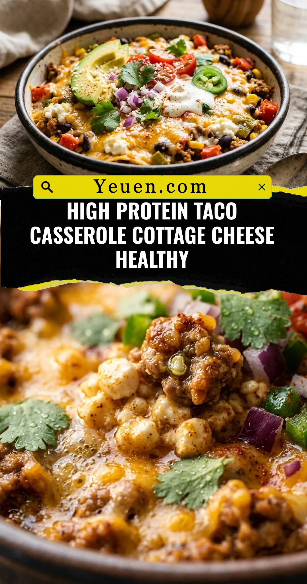High Protein Taco Casserole Cottage Cheese Healthy