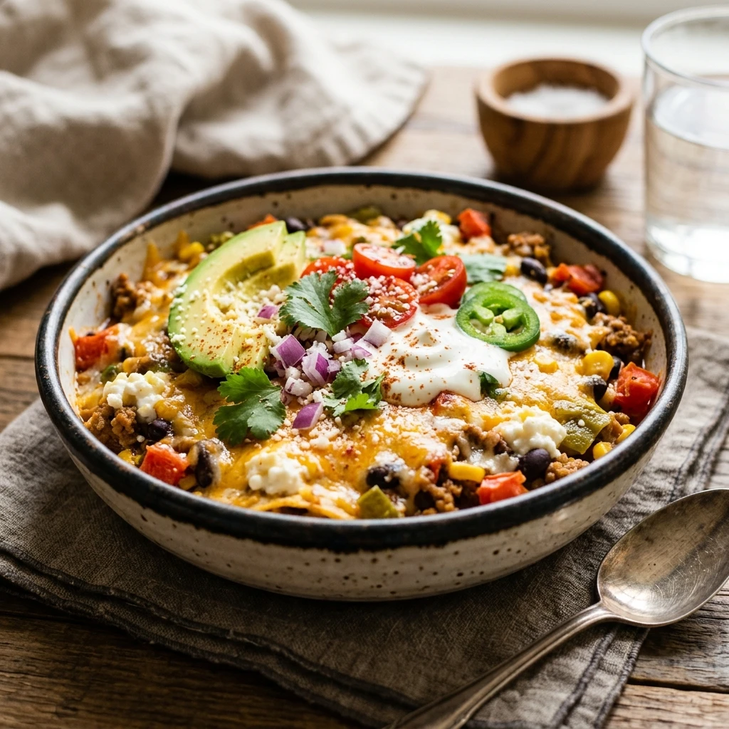 High Protein Taco Casserole Cottage Cheese Healthy