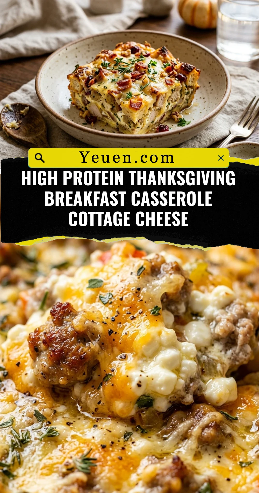 High Protein Thanksgiving Breakfast Casserole Cottage Cheese