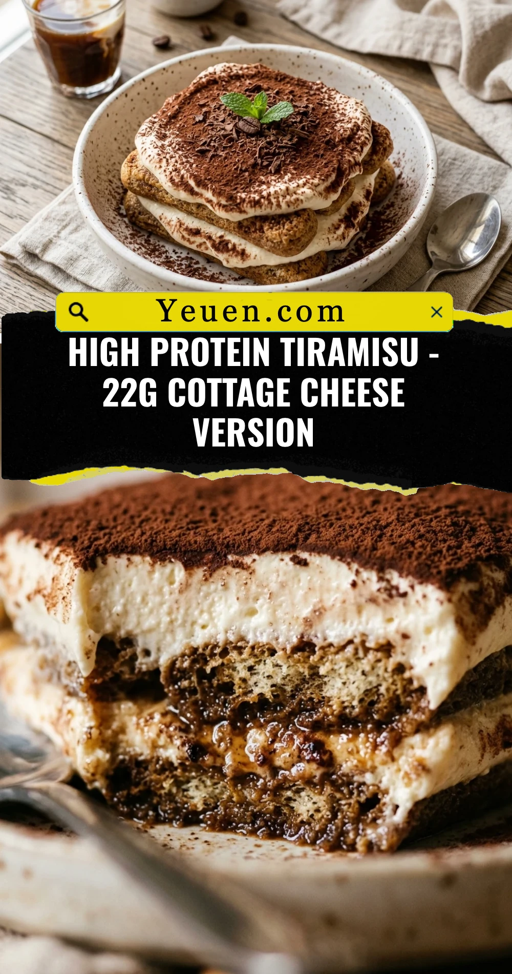 High Protein Tiramisu - 22g Cottage Cheese Version