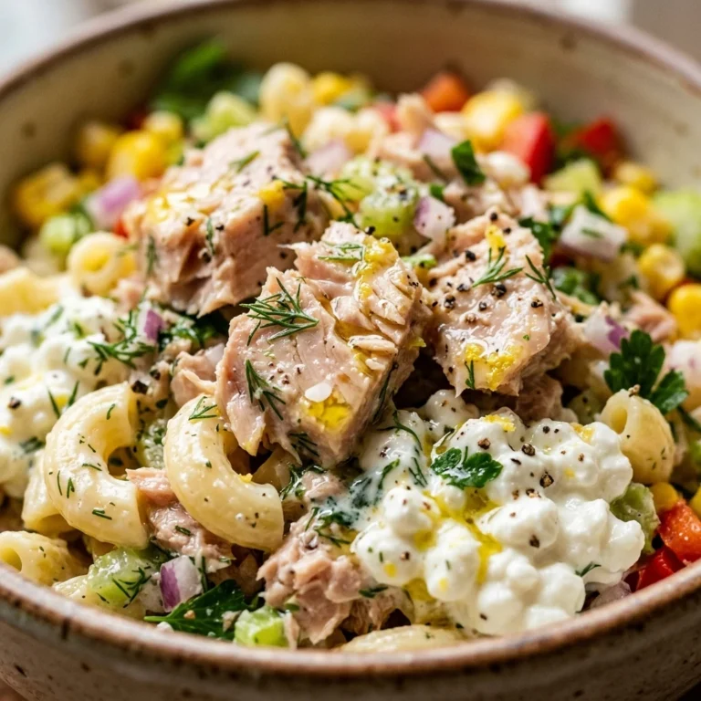 High Protein Tuna Pasta Salad Cottage Cheese 30g Meal Prep