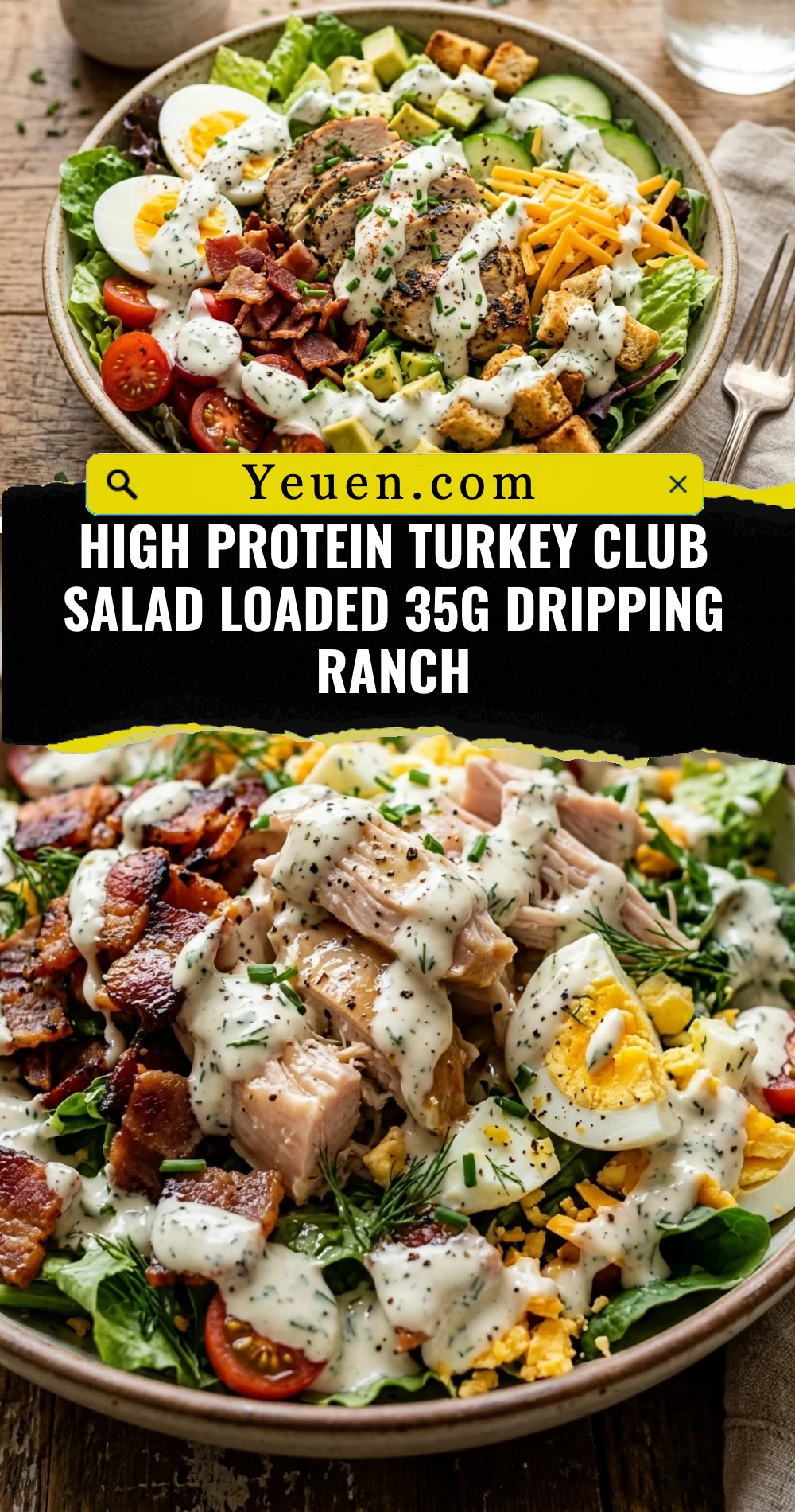 High Protein Turkey Club Salad Loaded 35g Dripping Ranch