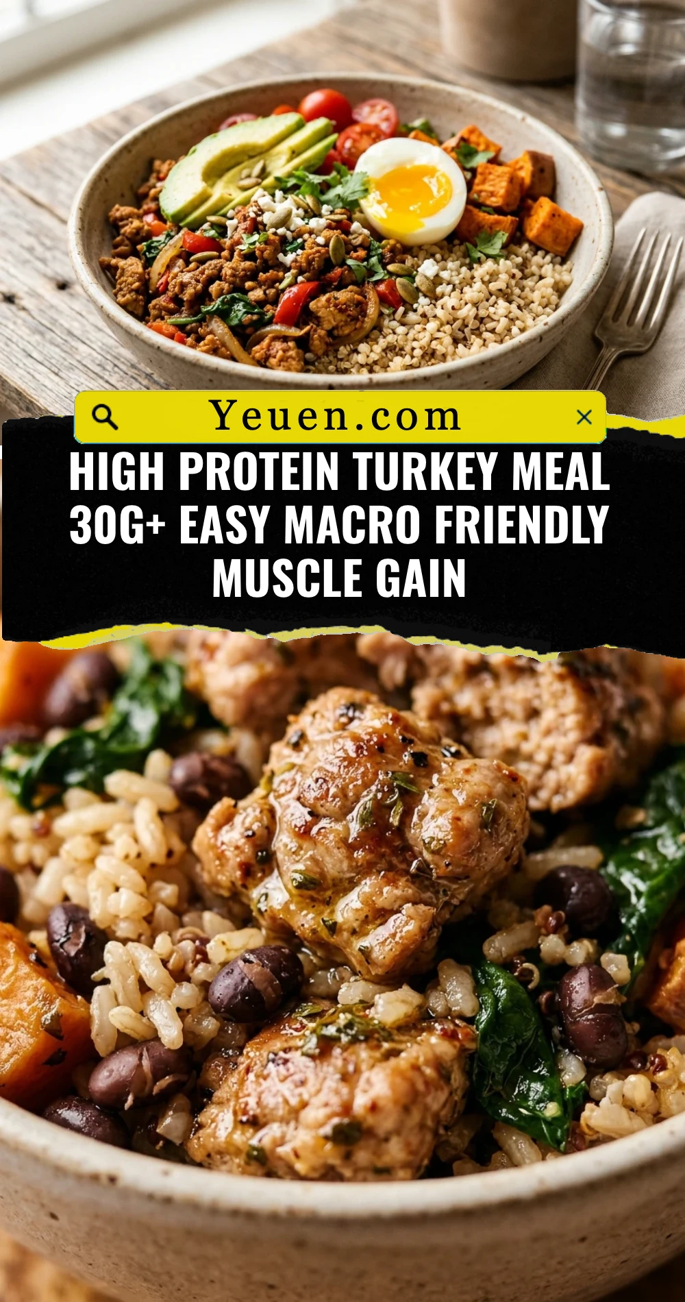 High Protein Turkey Meal 30g+ Easy Macro Friendly Muscle Gain