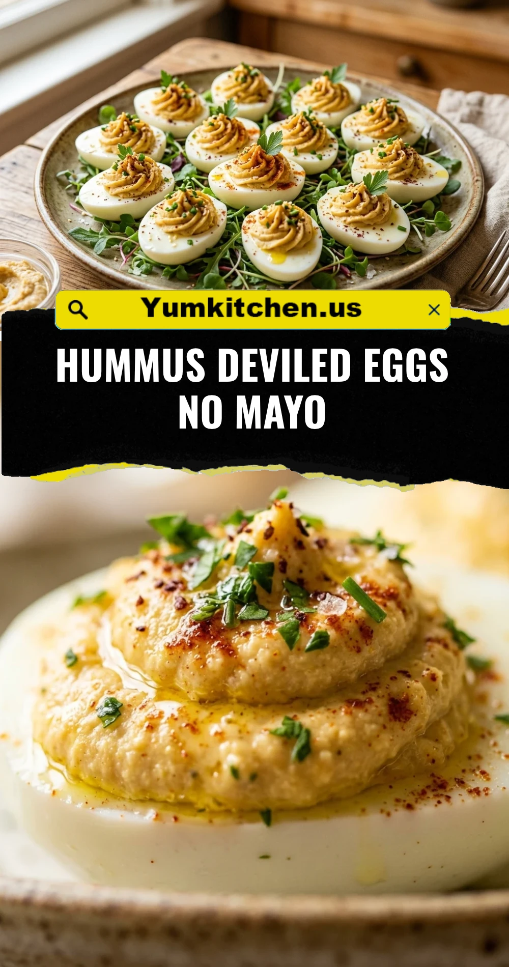 Hummus Deviled Eggs No Mayo