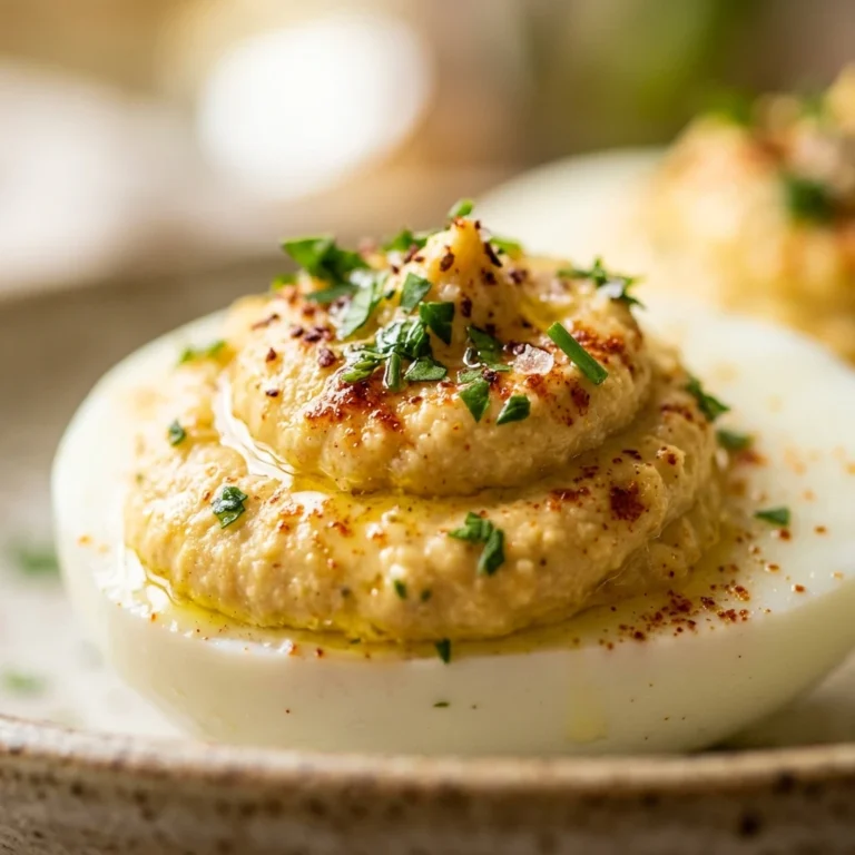 Hummus Deviled Eggs No Mayo