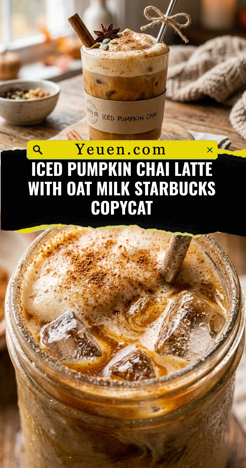 Iced Pumpkin Chai Latte With Oat Milk Starbucks Copycat