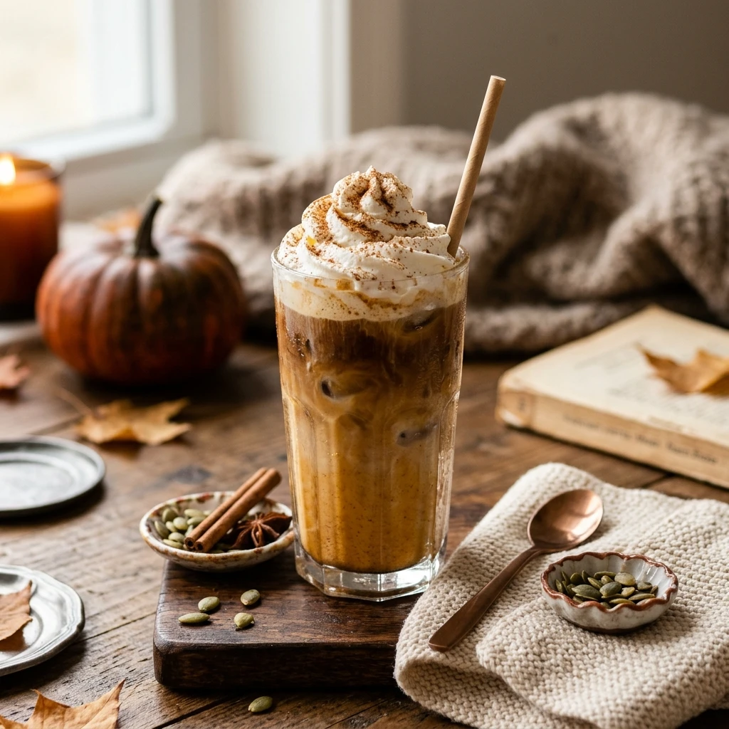 Iced Pumpkin Spice Latte 【entity-Starbucks¦canonical_name=Starbucks】 Copycat Fall Drinks Cozy Easy
