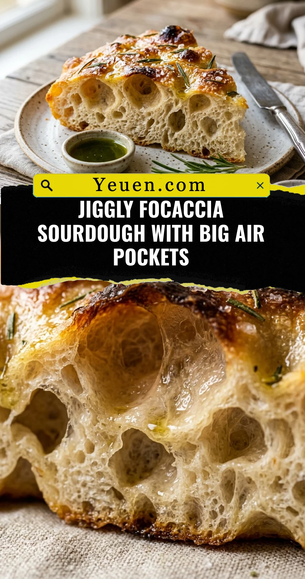 Jiggly Focaccia Sourdough With Big Air Pockets