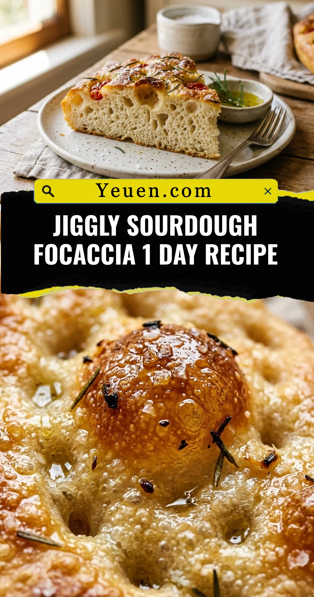 Jiggly Sourdough Focaccia 1 Day Recipe