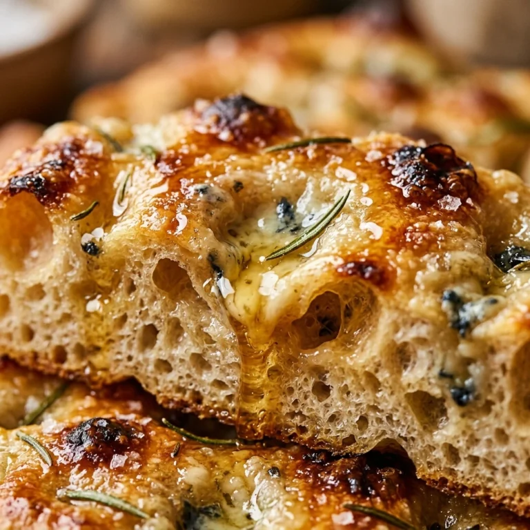 Jiggly Sourdough Focaccia With Blue Cheese And Honey ASMR