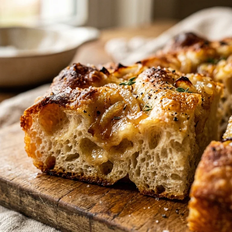 Jiggly Sourdough Focaccia With Caramelized Onions No Knead