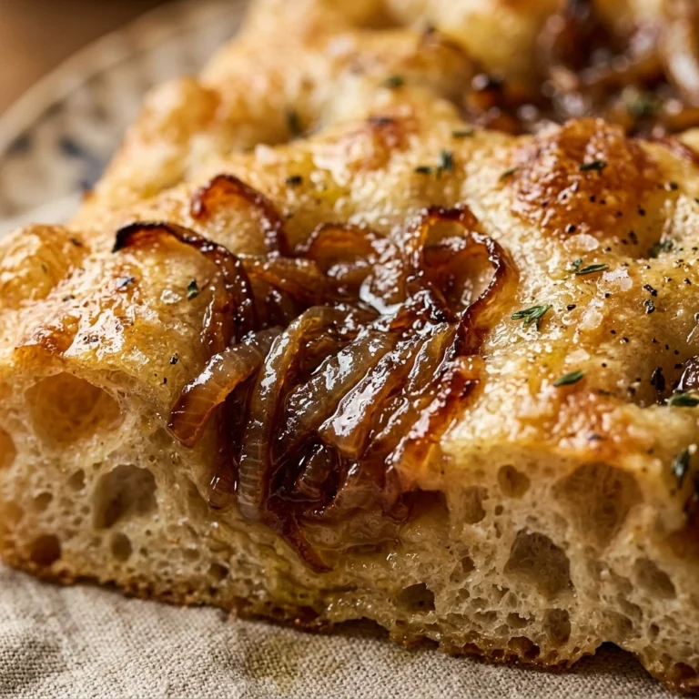 Jiggly Sourdough Focaccia With Caramelized Onions No Knead
