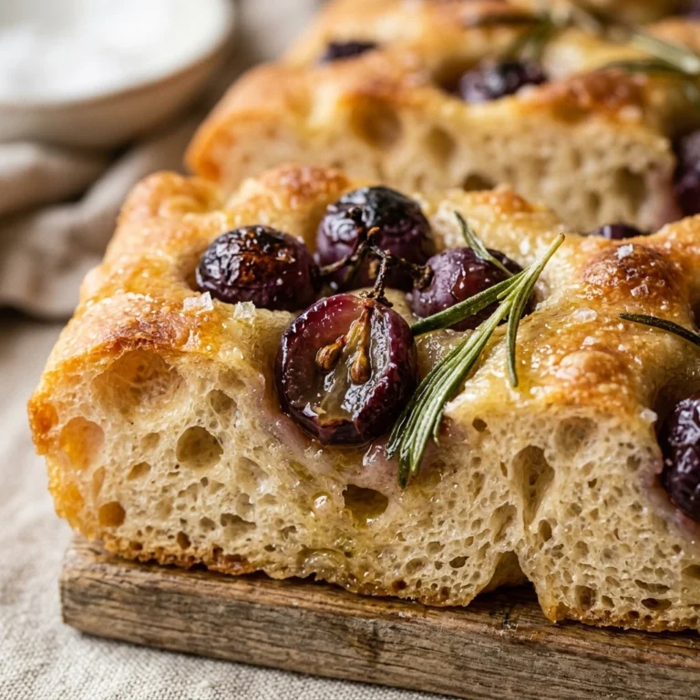 Jiggly Sourdough Focaccia With Grapes And Rosemary Sweet