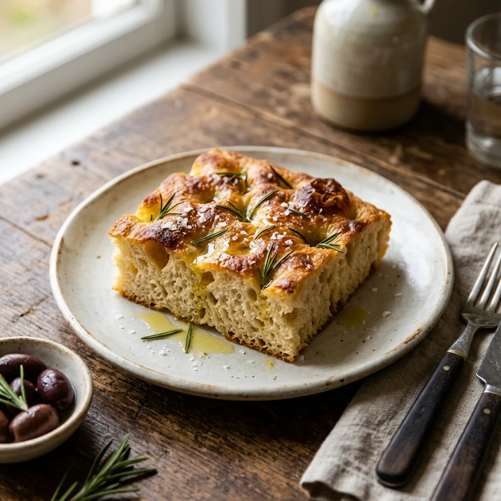 Jiggly Sourdough Focaccia With Olive Oil And Sea Salt No Knead