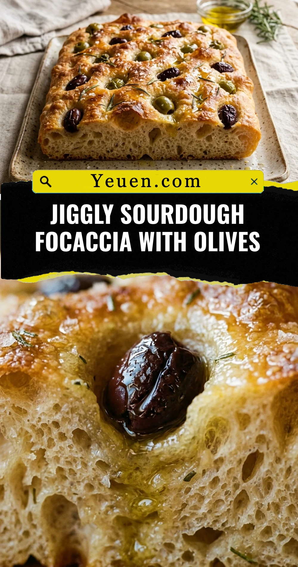 Jiggly Sourdough Focaccia With Olives