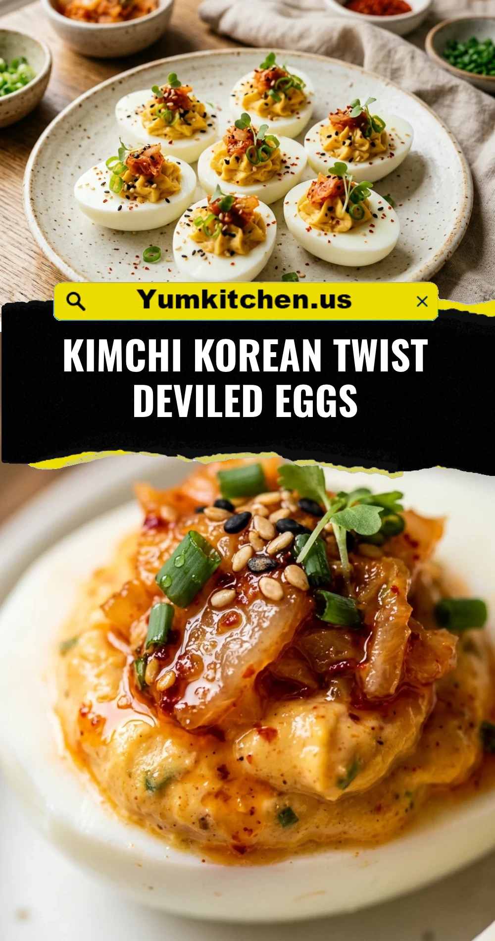 Kimchi Korean Twist Deviled Eggs