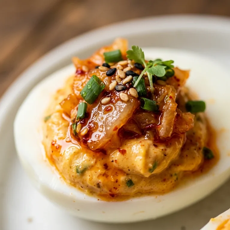 Kimchi Korean Twist Deviled Eggs