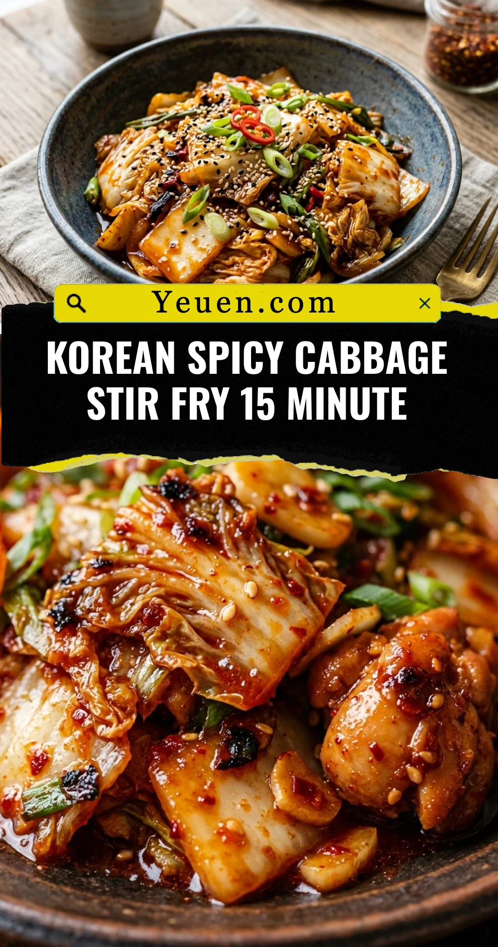Korean Spicy Cabbage Stir Fry 15 Minute