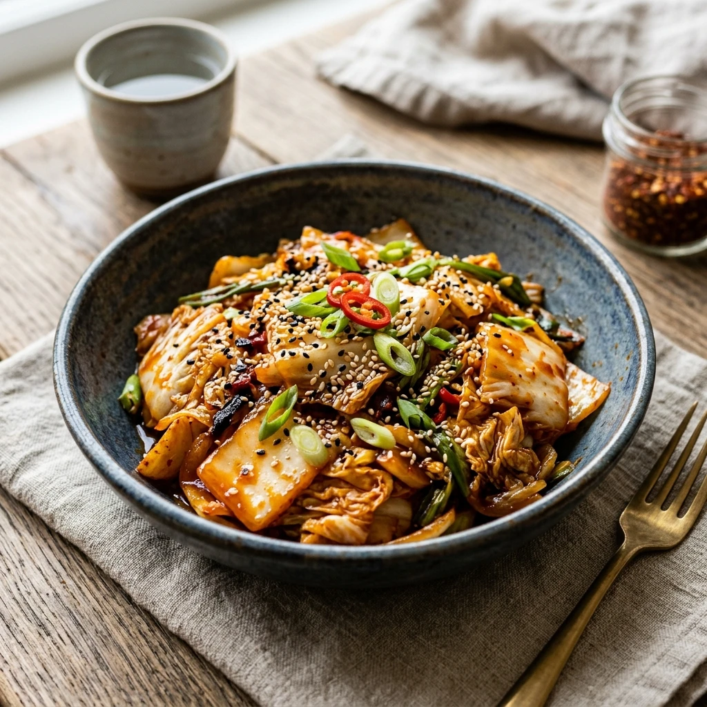 Korean Spicy Cabbage Stir Fry 15 Minute