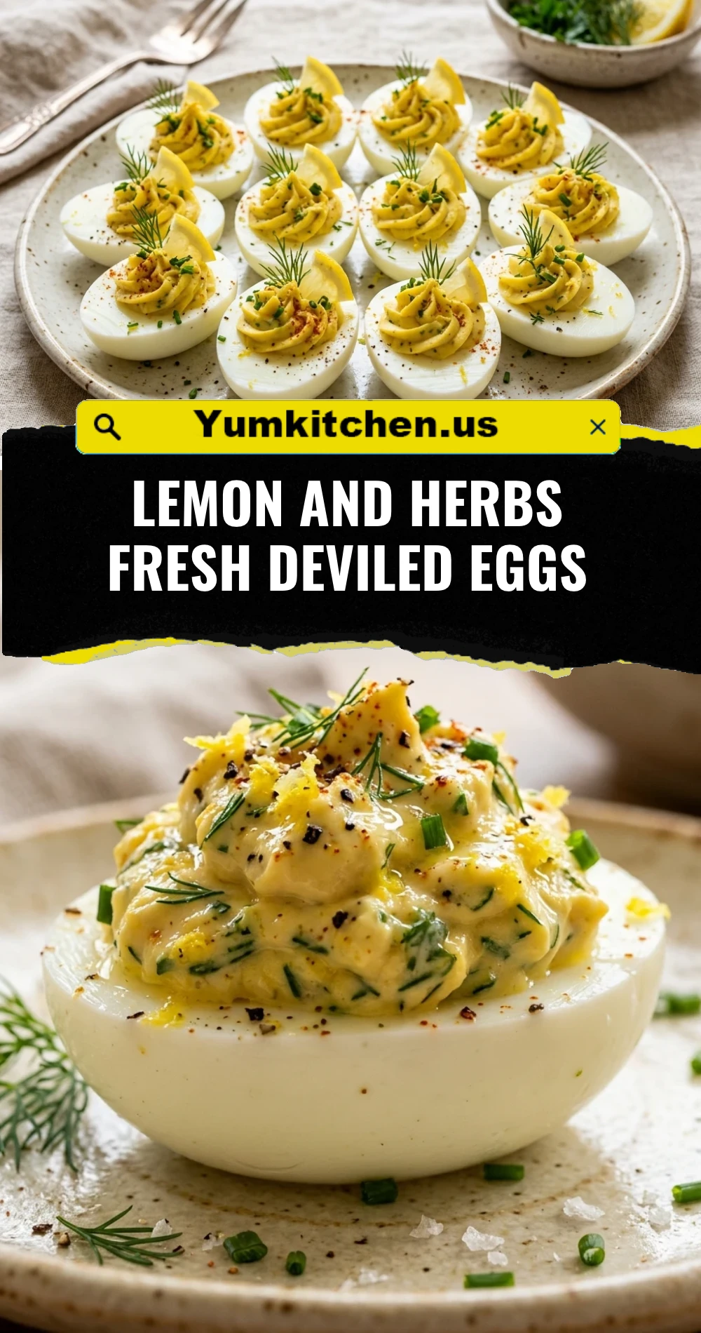 Lemon and Herbs Fresh Deviled Eggs