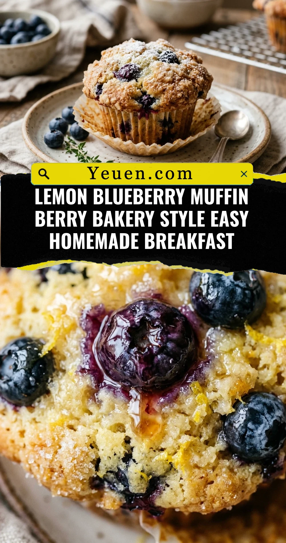 Lemon Blueberry Muffin Berry Bakery Style Easy Homemade Breakfast