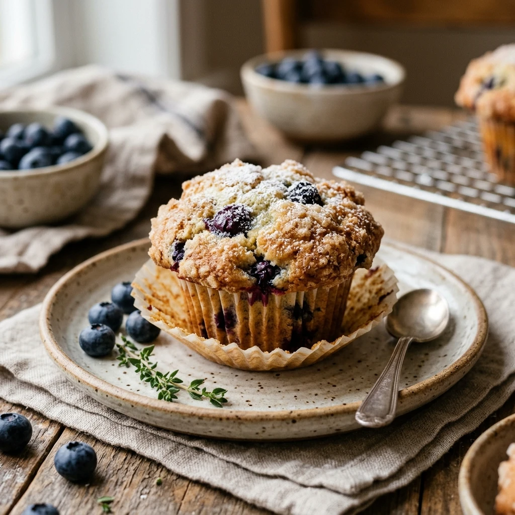Lemon Blueberry Muffin Berry Bakery Style Easy Homemade Breakfast