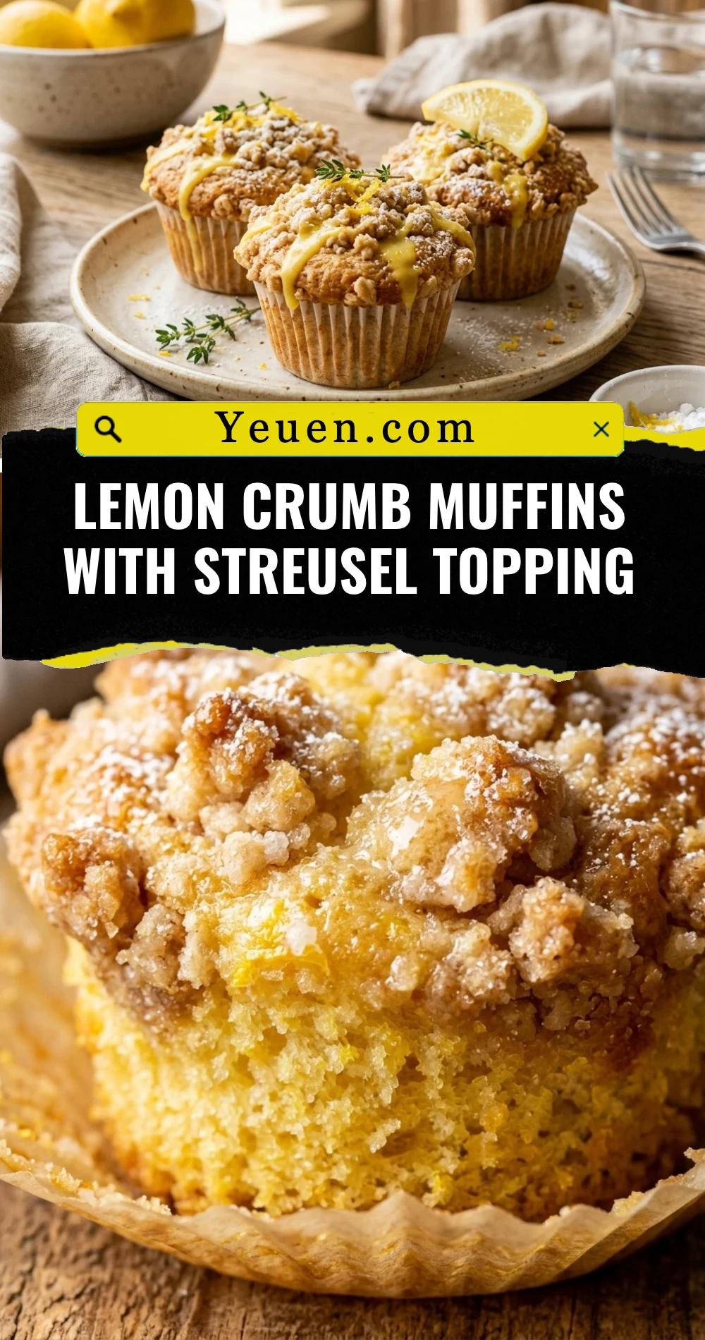 Lemon Crumb Muffins With Streusel Topping