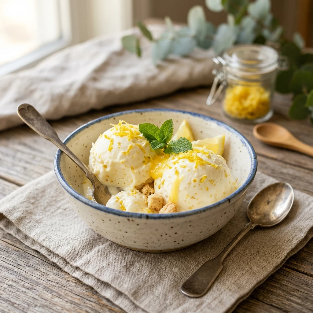 Lemon Ice Cream Dessert Easy Zesty Bright