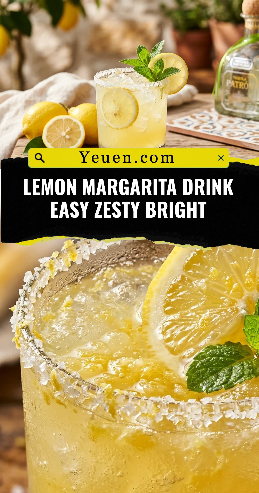 Lemon Margarita Drink Easy Zesty Bright