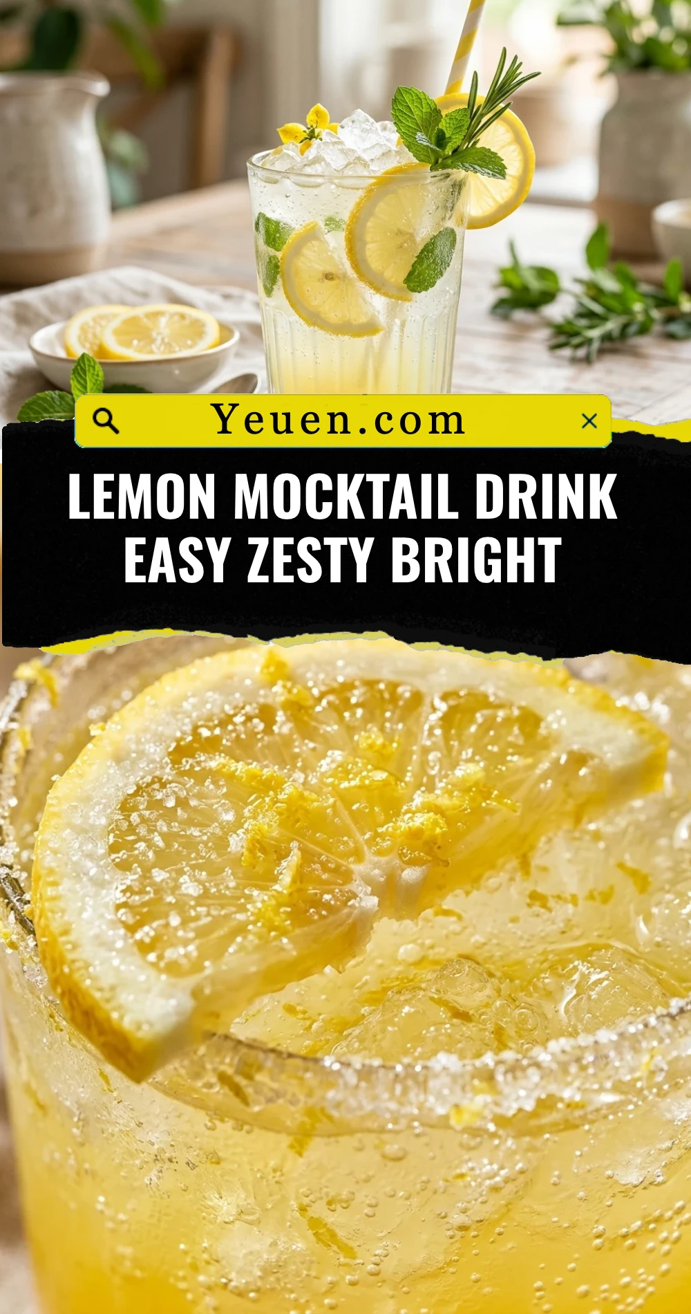 Lemon Mocktail Drink Easy Zesty Bright