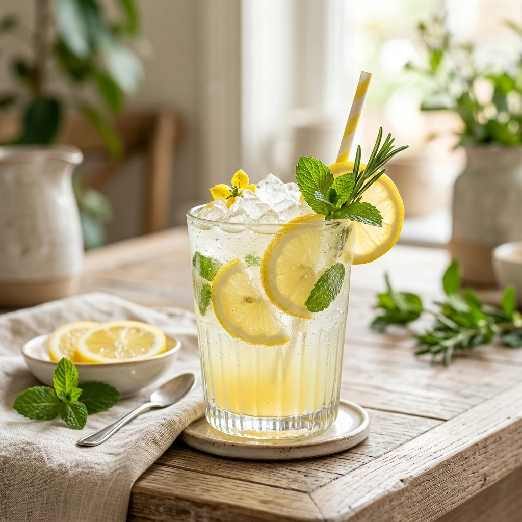 Lemon Mocktail Drink Easy Zesty Bright