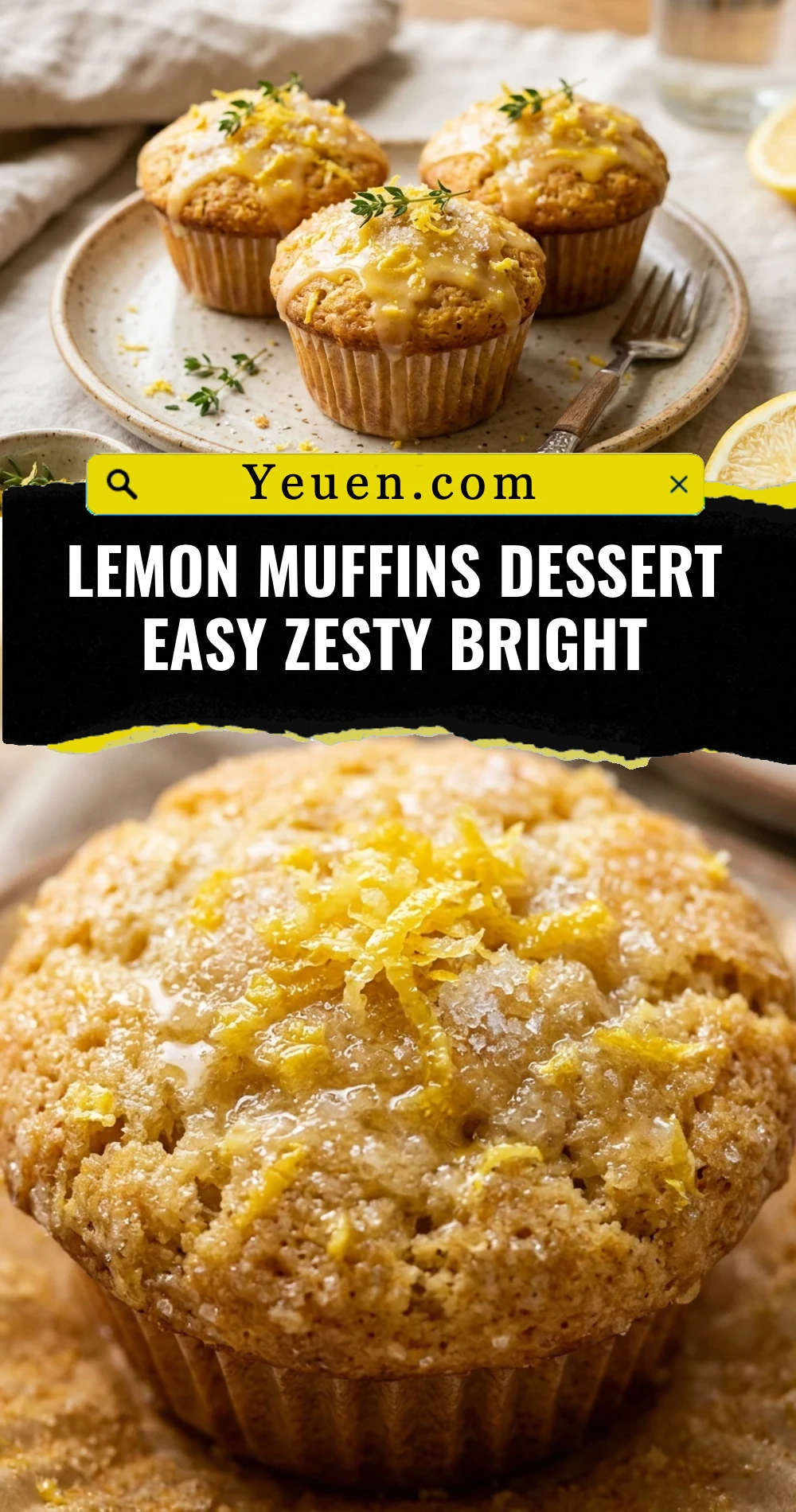 Lemon Muffins Dessert Easy Zesty Bright
