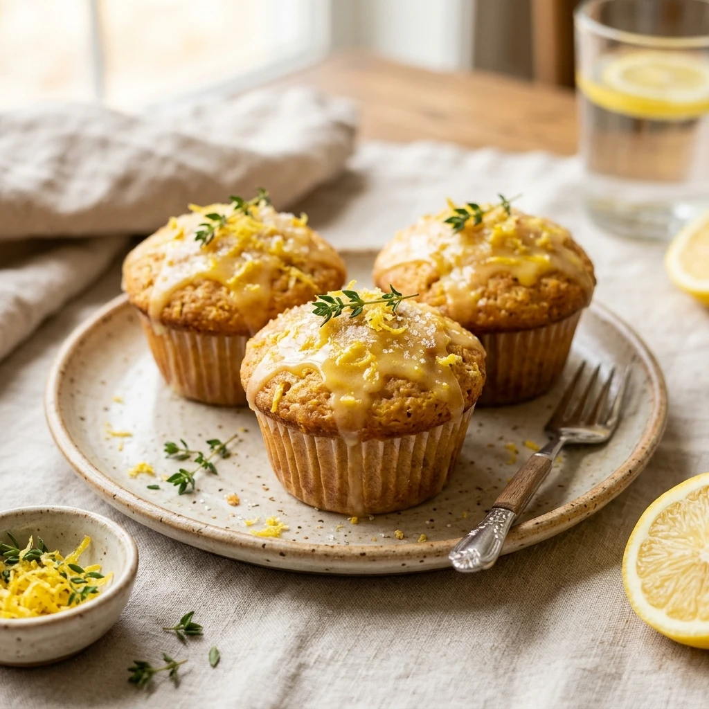 Lemon Muffins Dessert Easy Zesty Bright
