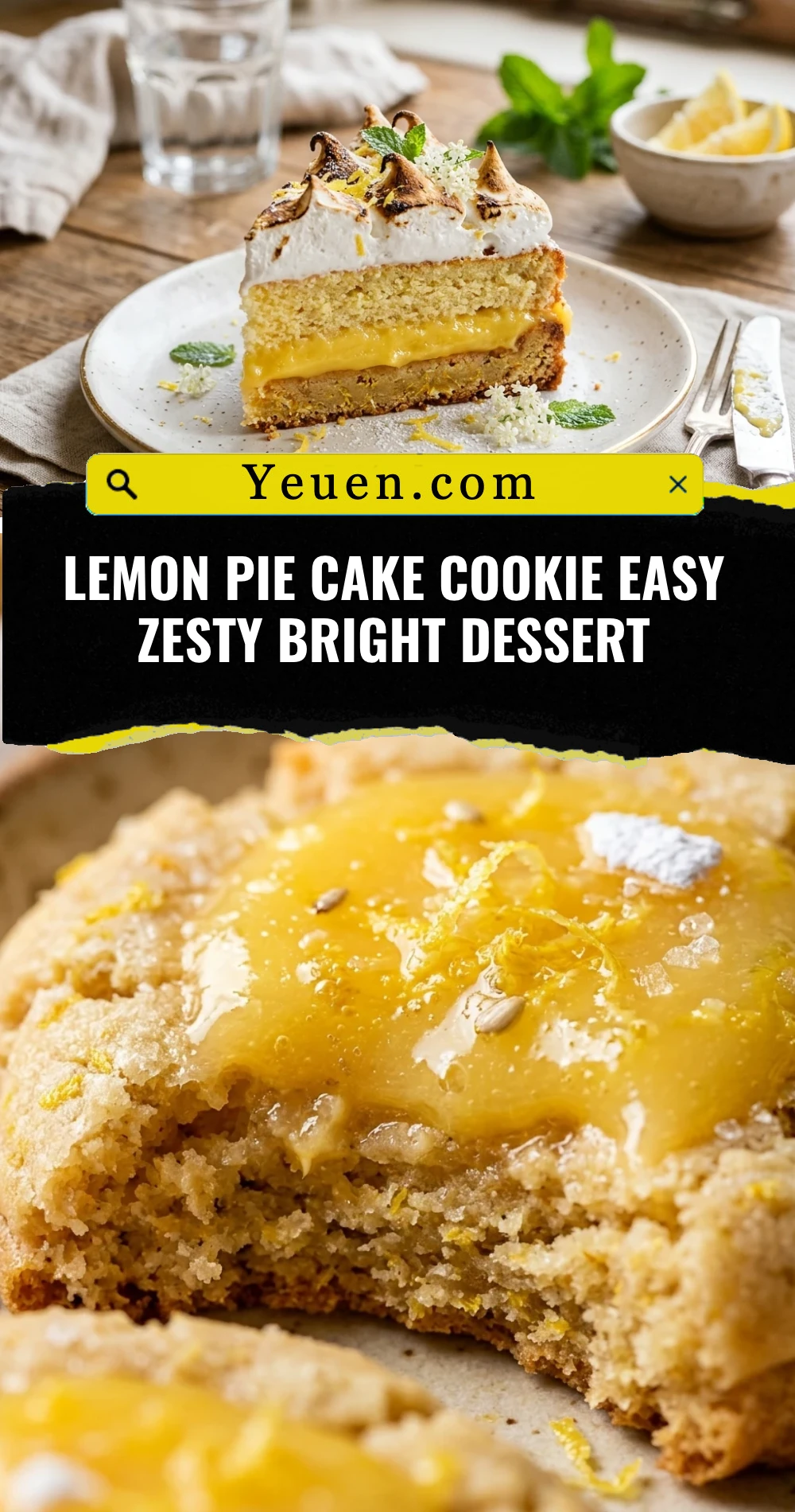Lemon Pie Cake Cookie Easy Zesty Bright Dessert