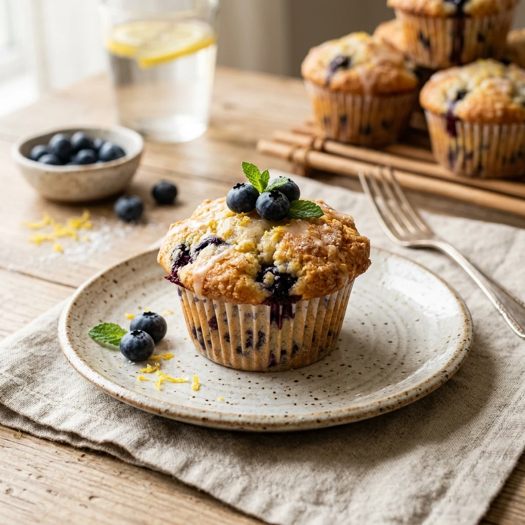 Lemon Ricotta Blueberry Muffins - Ultra Moist