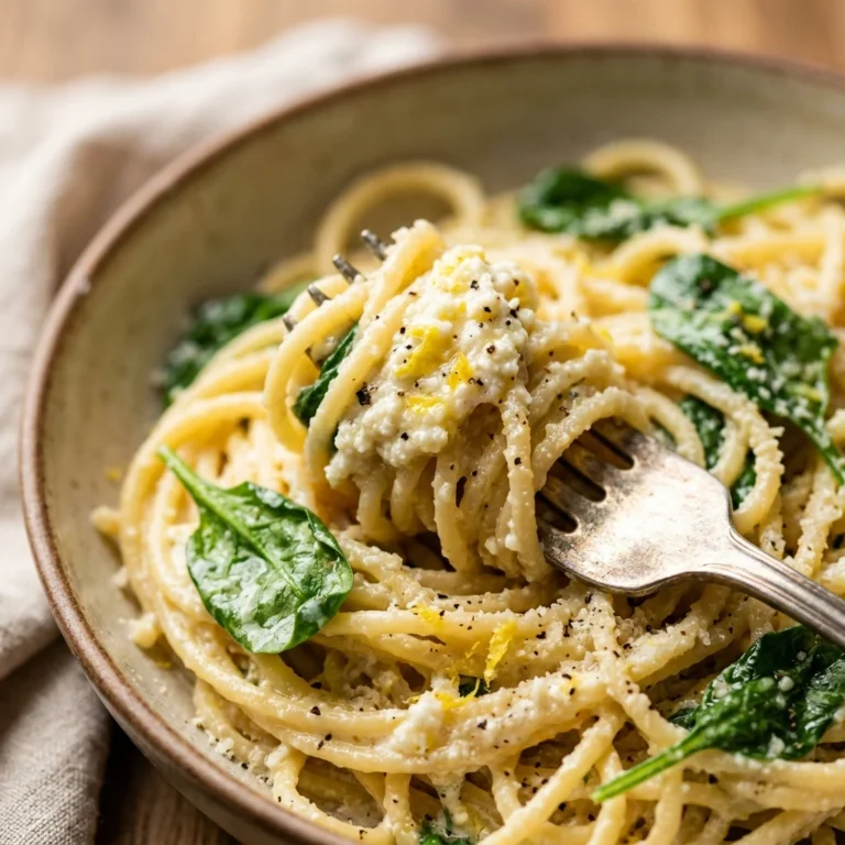 Lemon Ricotta Pasta with Spinach