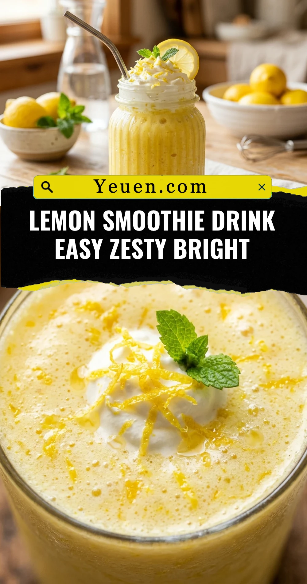 Lemon Smoothie Drink Easy Zesty Bright