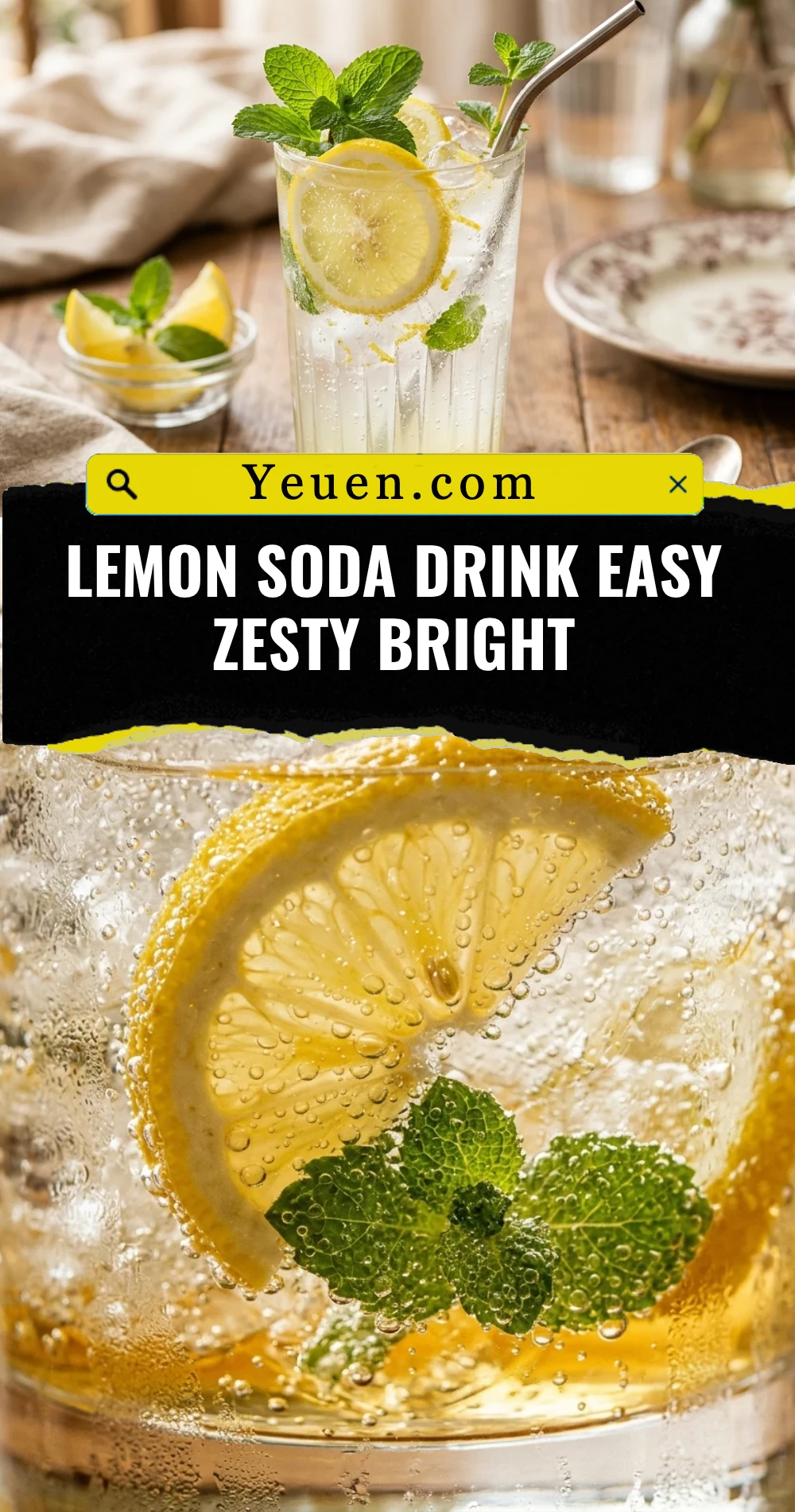 Lemon Soda Drink Easy Zesty Bright