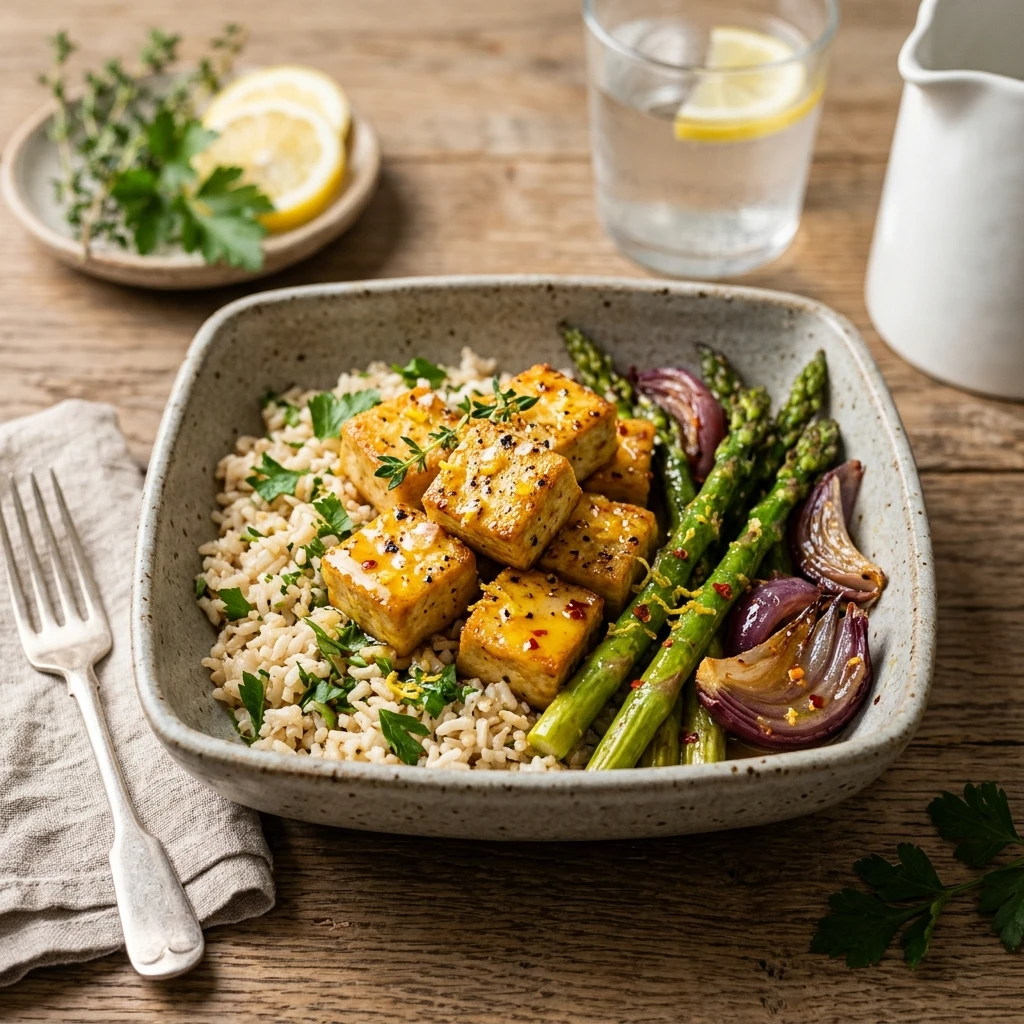 Lemon Tofu Dinner Easy Zesty Bright Chicken
