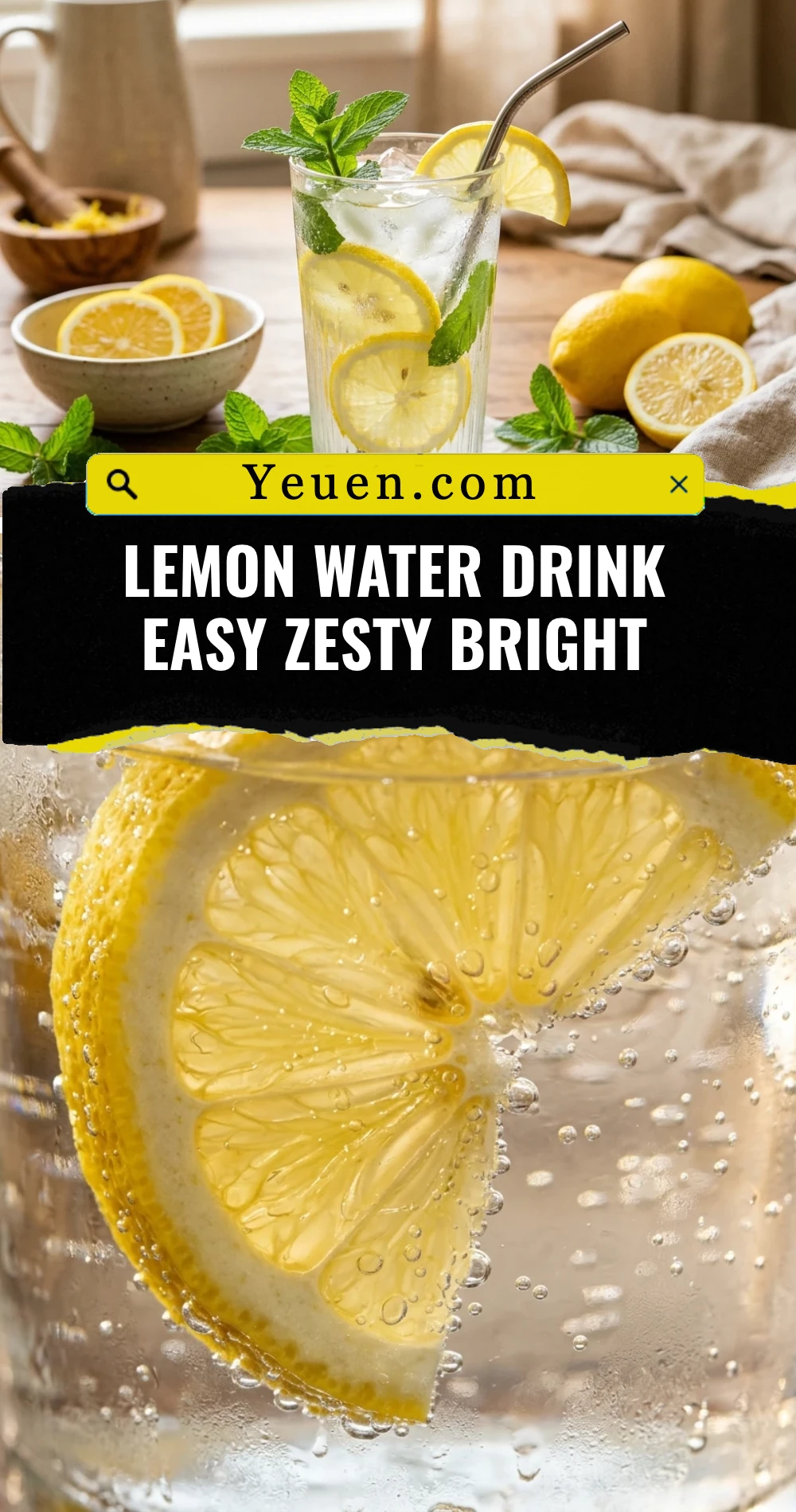 Lemon Water Drink Easy Zesty Bright