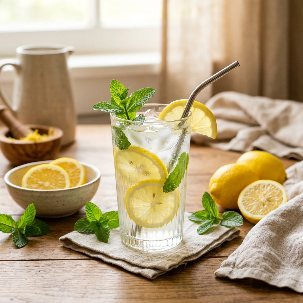 Lemon Water Drink Easy Zesty Bright