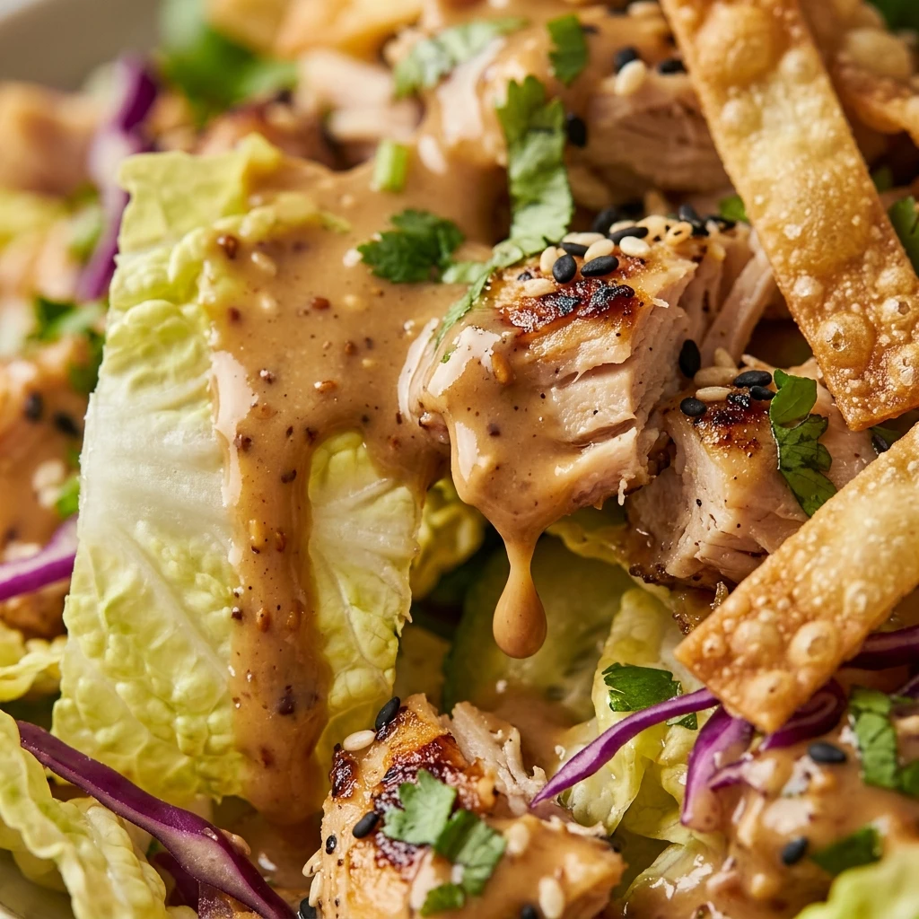Loaded Asian Chicken Crunch Salad Dripping In Sesame Dressing Viral