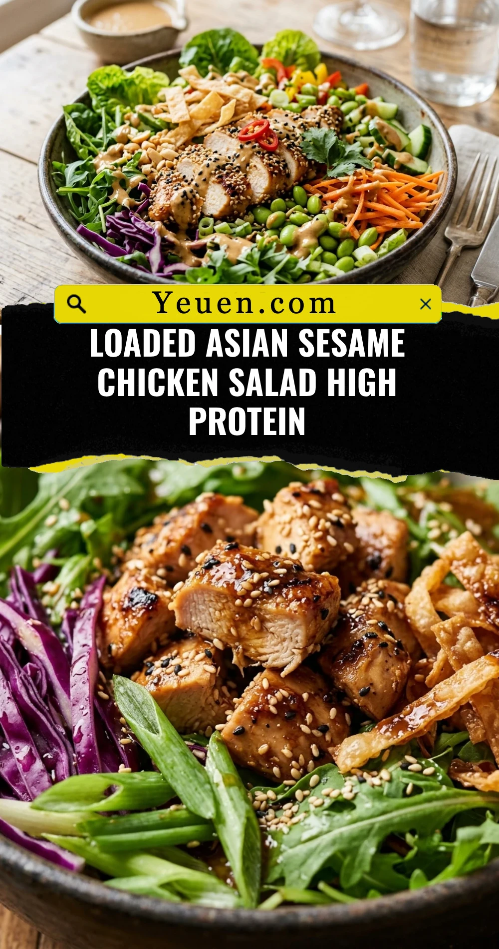 Loaded Asian Sesame Chicken Salad High Protein
