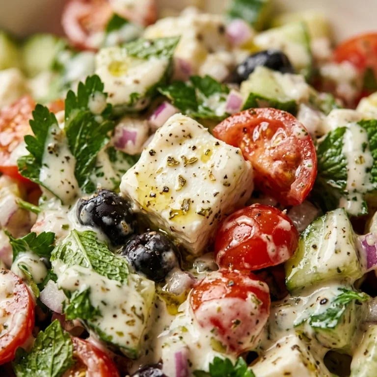 Loaded Mediterranean Chopped Salad Dripping In Feta Dressing