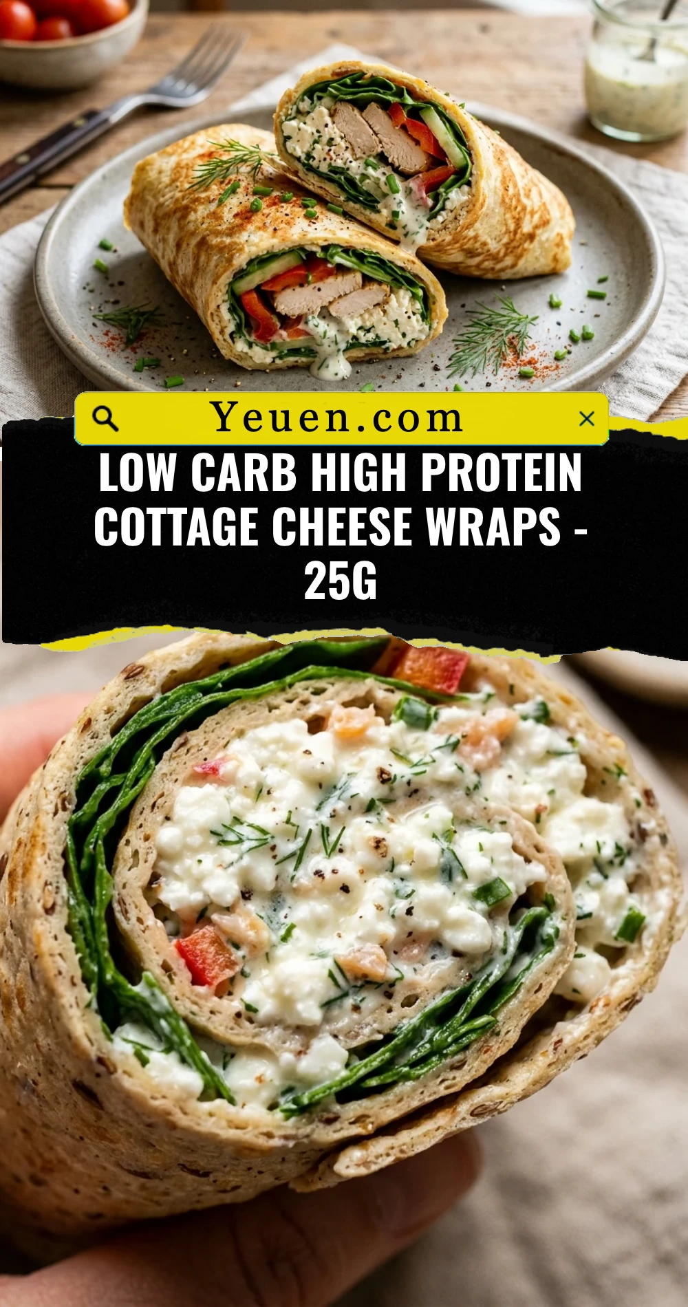 Low Carb High Protein Cottage Cheese Wraps - 25g