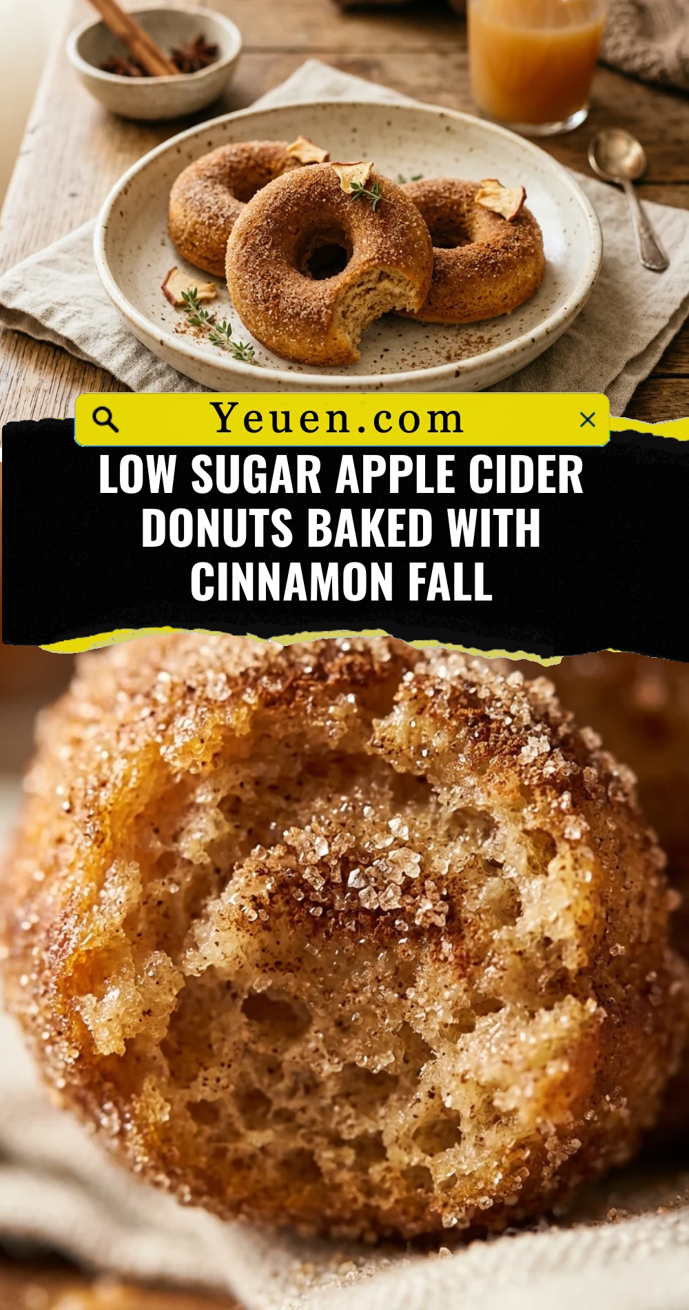 Low Sugar Apple Cider Donuts Baked With Cinnamon Fall
