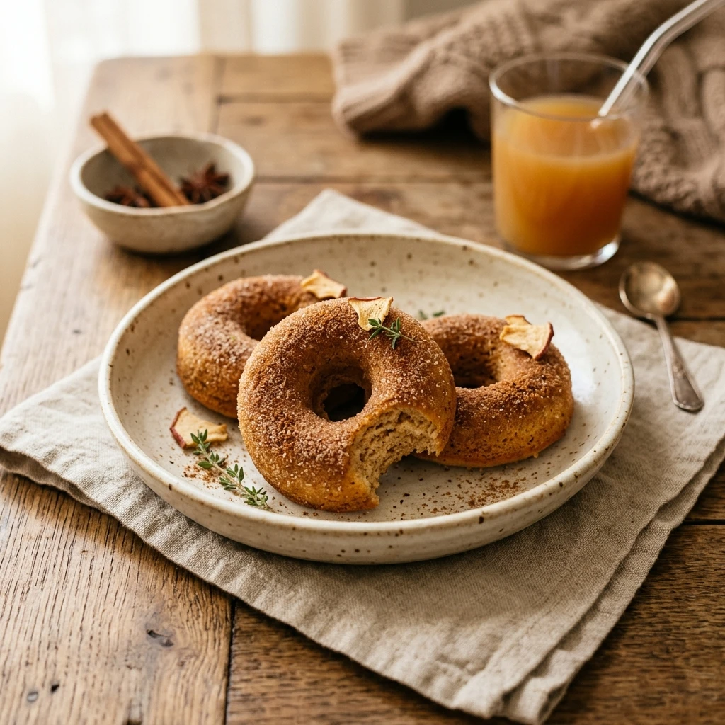 Low Sugar Apple Cider Donuts Baked With Cinnamon Fall