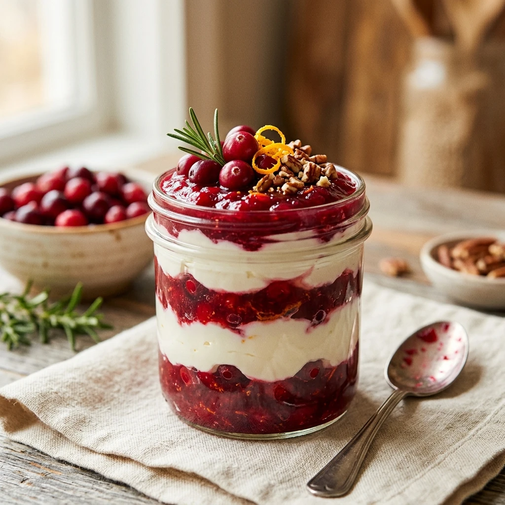 Low Sugar Cranberry Sauce Parfait - Ready in 5 Minutes